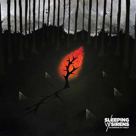 Album cover with a dark forest and a glowing red tree, featuring the band 'Sleeping with Sirens'.