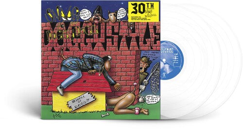 Album cover art for Snoop Doggy Dogg's Doggystyle featuring a cartoon illustration of Snoop and other characters.