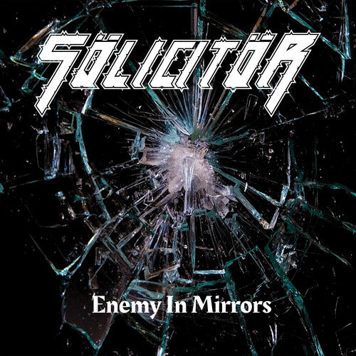 Album cover with 'Solicitors' band name and 'Enemy In Mirrors' title against a shattered glass background.