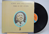 Vinyl record 'Sonny Boy Williamson This Is My Story' with cover featuring a close-up of a person's face on tan background.