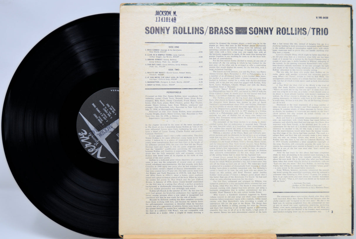 Rollins, Sonny - Brass / Trio