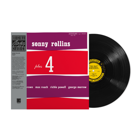 Vinyl record with a red and purple cover featuring Sonny Rollins' name and album details.