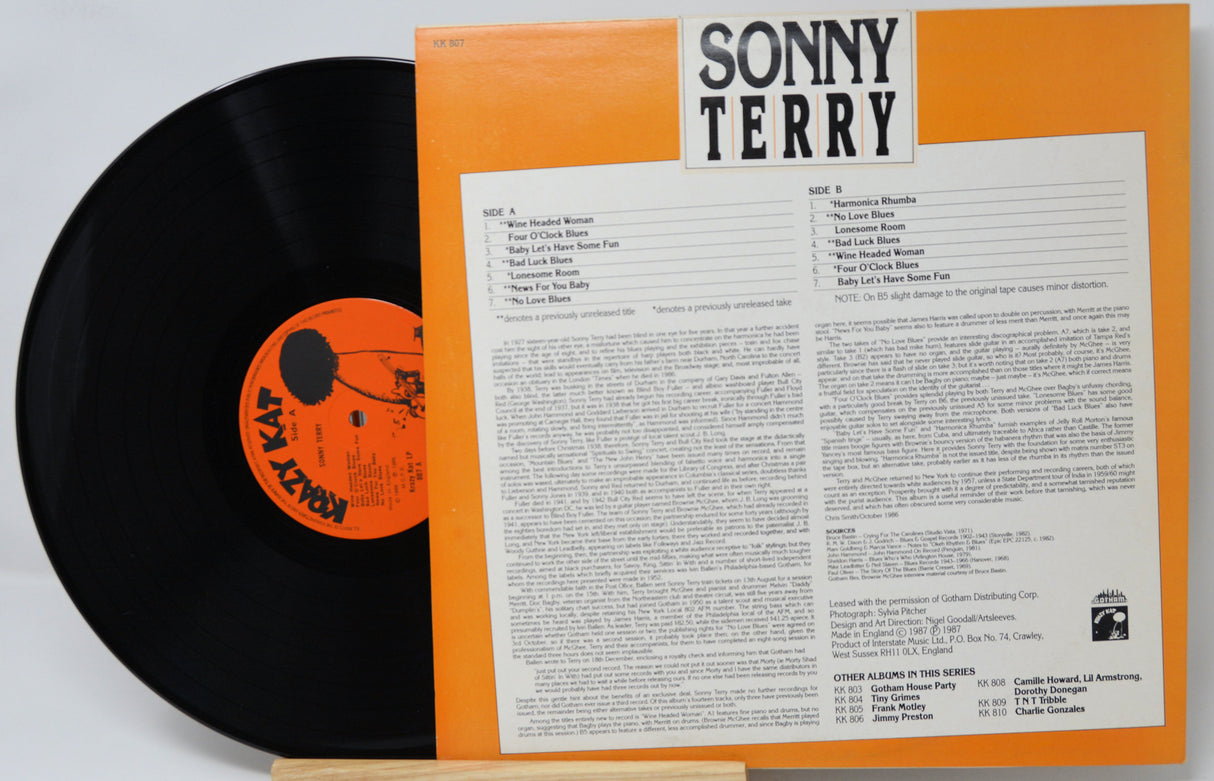 Vinyl record with orange cover featuring 'Sonny Terry' text