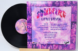 Back cover of Soulfire vinyl LP with tracklist and purple flame-themed artwork