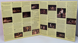 Foldout promotional material with images and text on a light green background