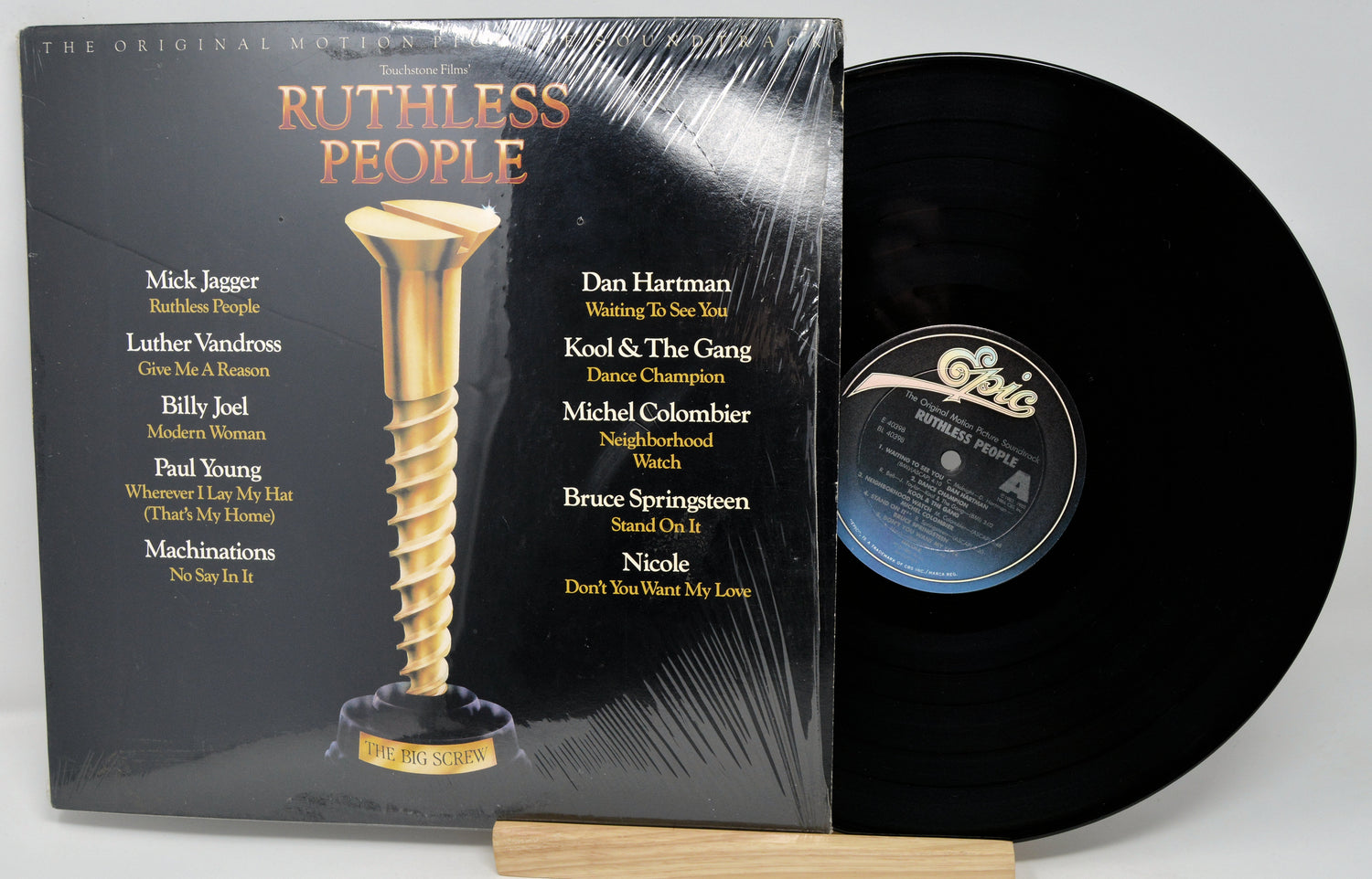 Vinyl record with cover featuring a group of people and the text 'N.W.A' on a white background.