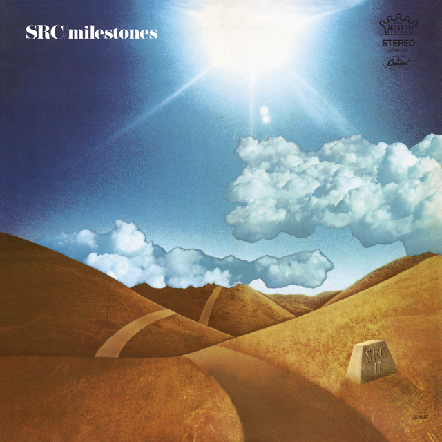 Album cover with desert landscape and 'SRC milestones' text