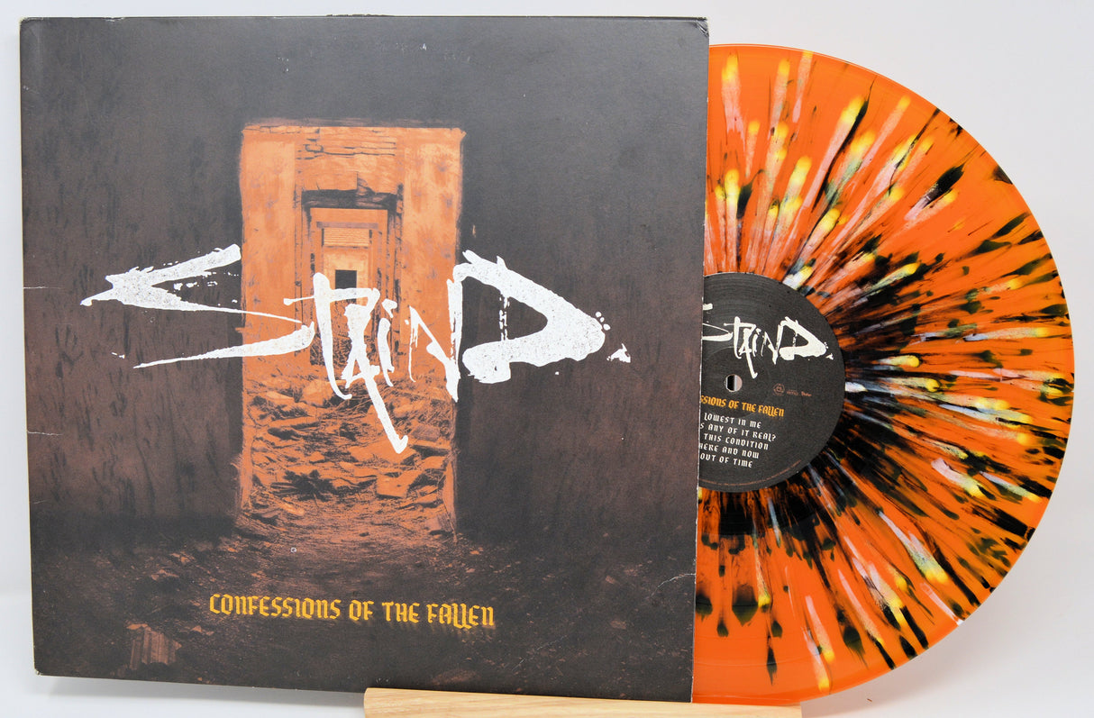 Staind Confessions of the Fallen album cover and orange splatter vinyl LP