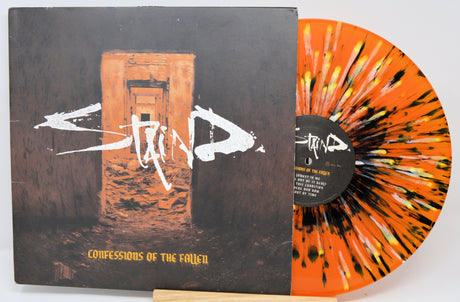 Staind Confessions of the Fallen album cover and orange splatter vinyl LP