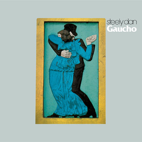Album cover art for Steely Dan - Gaucho featuring a colorful illustration of a man and a woman dancing.