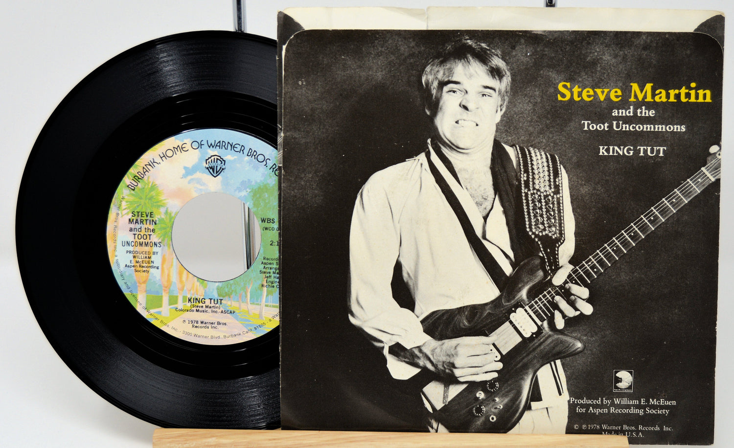 Steve Martin and the Toot Uncommons King Tut 45 RPM vinyl single with sleeve