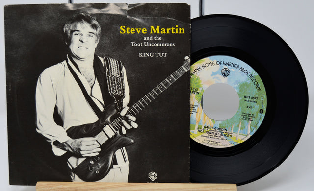 Back cover and B-side of Steve Martin King Tut vinyl record with original sleeve