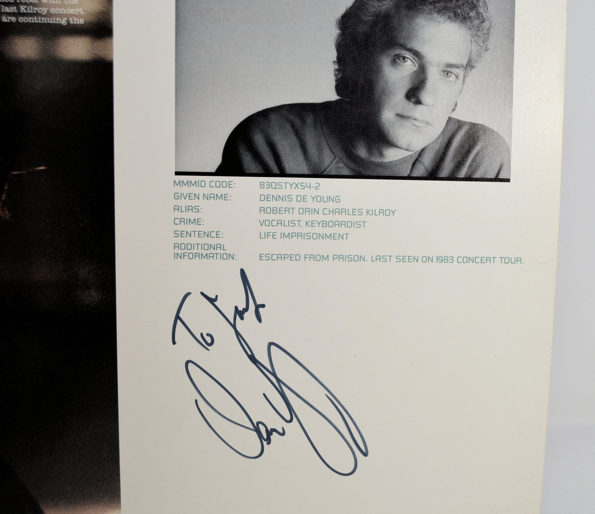 Styx - Fully Signed Kilroy Tour Program