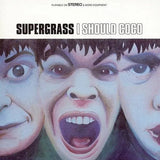 Album cover for 'I Should Coco' by Supergrass with a stylized face design.