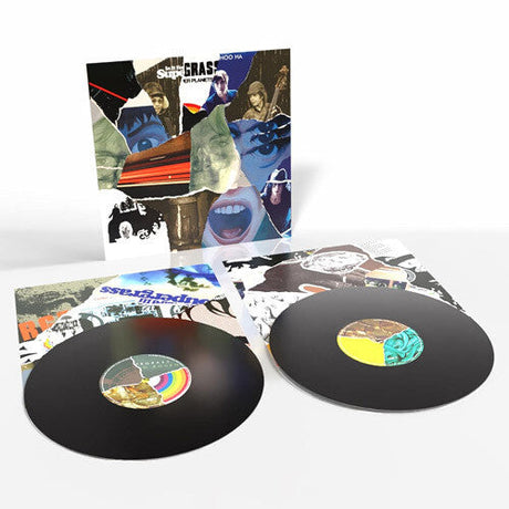 Supergrass The Strange Ones 1994–2008 vinyl album with two records and vibrant collage cover art