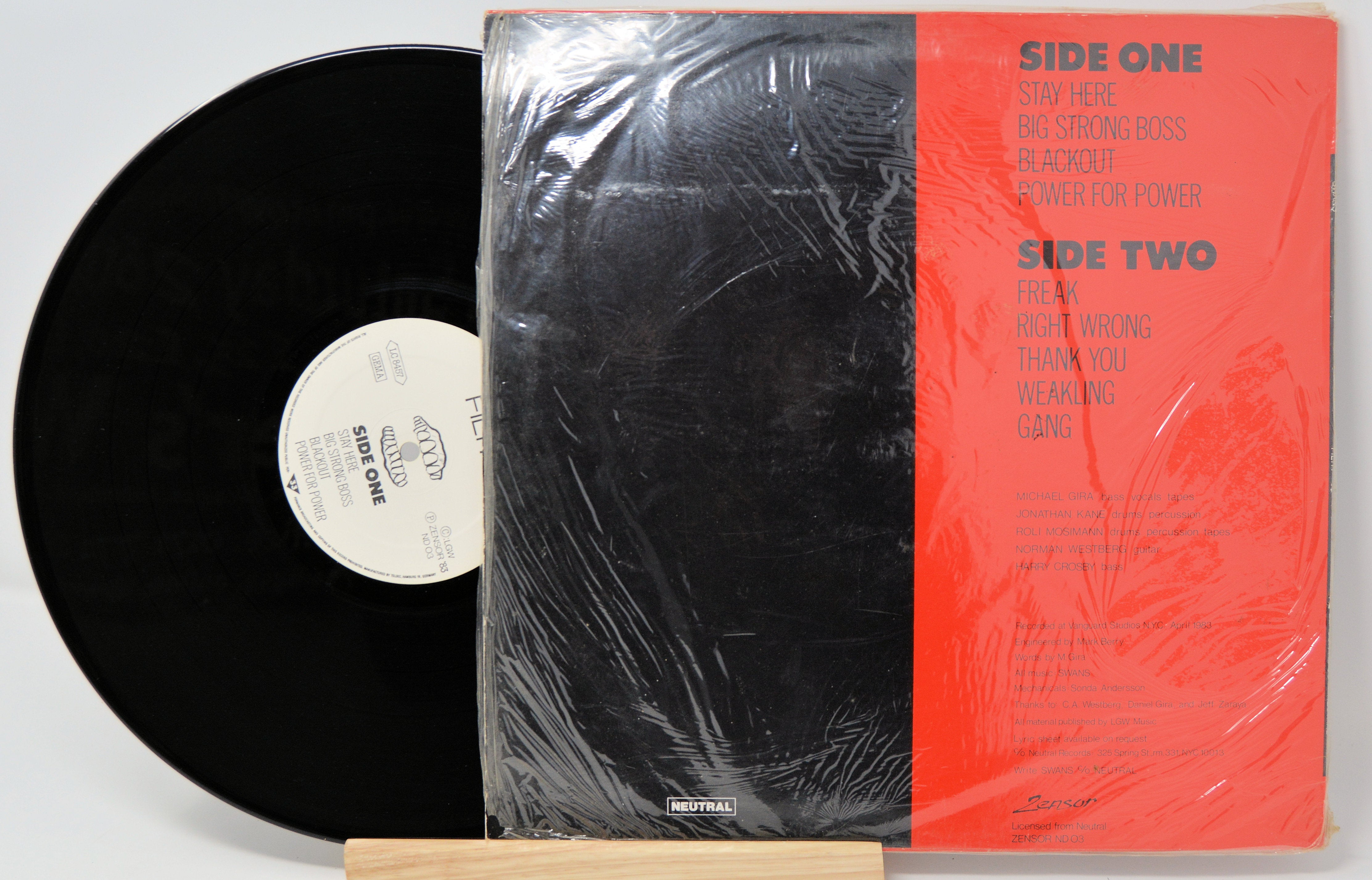 SWANS　スワンズ　 FILTH ドイツ盤　LP Swans - Filth, Vinyl Record Album LP, Germany, First Pressing