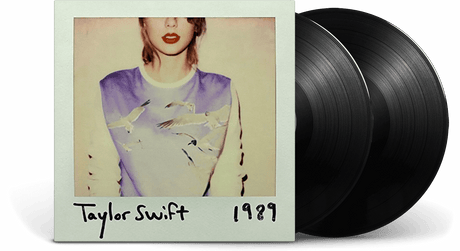 Vinyl record with '1989' by Taylor Swift and a Polaroid-style photo of the artist.