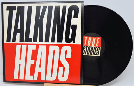 Vinyl record with 'Talking Heads' album cover on a white background