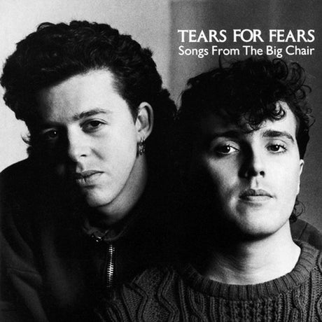 A black and white album cover featuring two members of Tears For Fears, looking contemplatively at the camera.