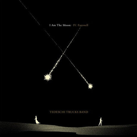Album cover of Tedeschi Trucks Band's 'I Am The Moon: IV. Farewell' with two figures and crossing comets