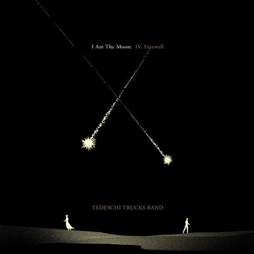 Album cover of Tedeschi Trucks Band's 'I Am The Moon: IV. Farewell' with two figures and crossing comets