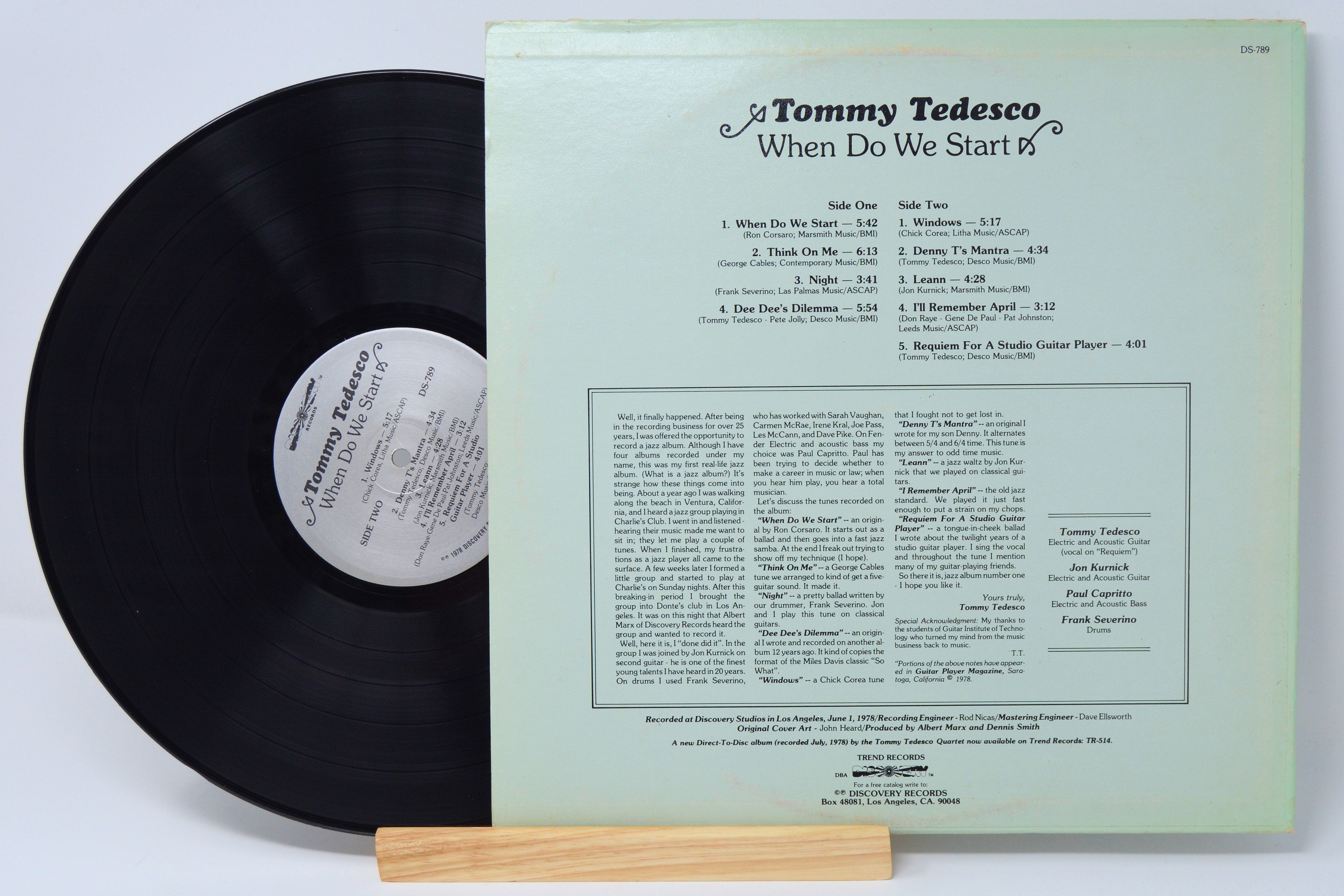Tommy Tedesco - When Do We Start, Vinyl Record Album LP – Joe's Albums