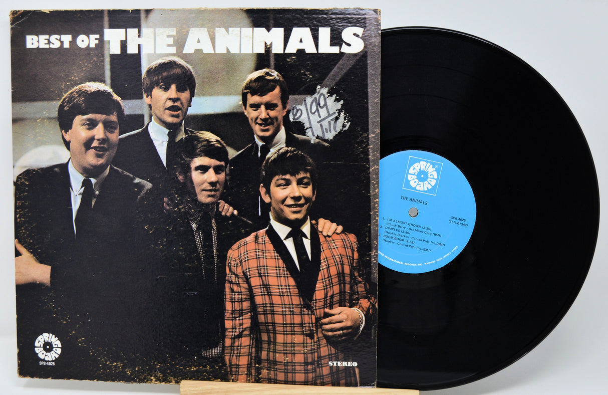 Vinyl record with cover titled 'Best of The Animals' featuring a group of men.