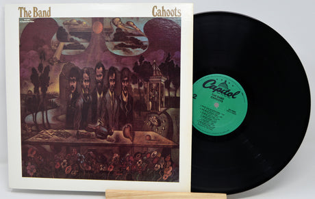 Vinyl record with cover featuring 'The Band' and 'Cahoots' on a white background