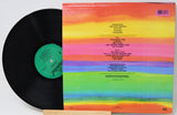 Vinyl record with a colorful rainbow-style cover