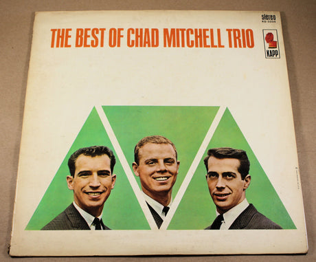 Front album cover of The Best of Chad Mitchell Trio with band members' portraits