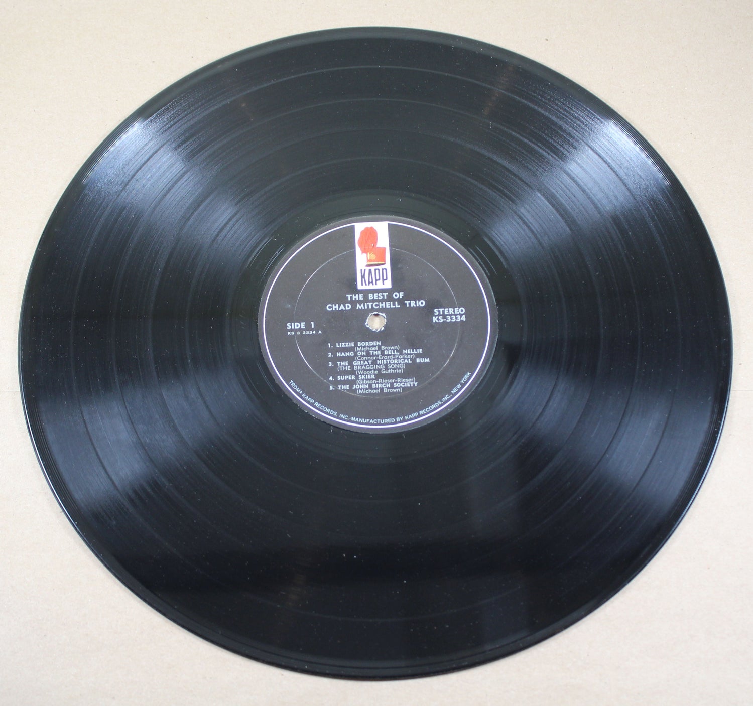 Vintage vinyl record of The Best of Chad Mitchell Trio by Kapp Records