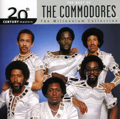 Album cover of The Best of The Commodores: Millennium Collection featuring group members in white outfits