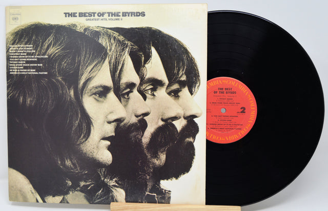 Vinyl record and cover titled 'The Best of the Byrds' on a white background