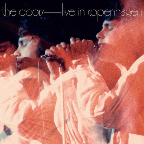 Album cover of The Doors: Live in Copenhagen, featuring a blurred image of Jim Morrison singing.