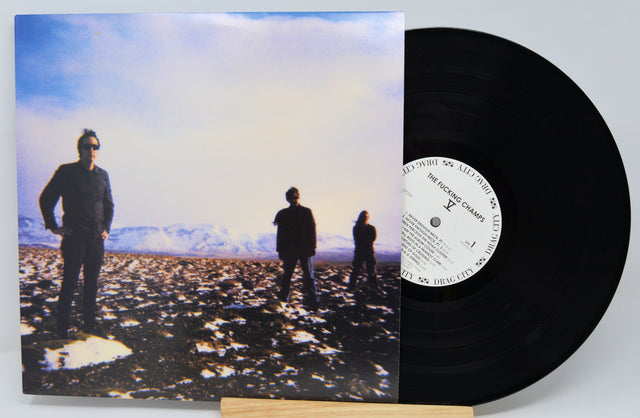 Front cover of The Fucking Champs V album with band members on snowy terrain