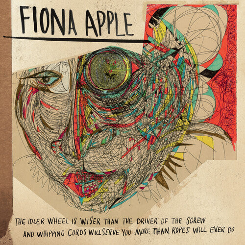 Close-up of Fiona Apple's 'The Idler Wheel' album cover with striking abstract face illustration