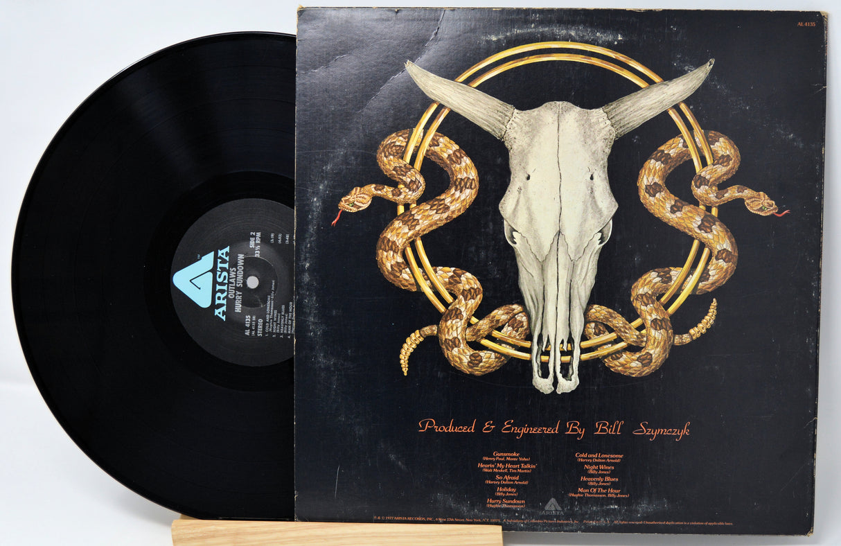 Vinyl record with a skull and snake design on the cover