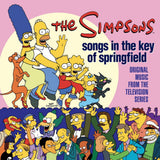 Album cover for 'The Simpsons: Songs in the Key of Springfield' featuring animated characters.