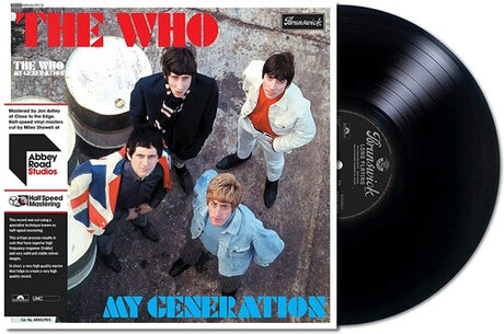 Vinyl record with 'The Who' album cover featuring band members and text.