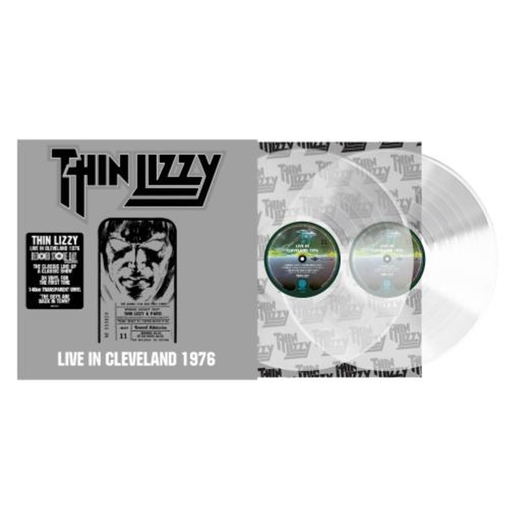 Thin Lizzy live album packaging with two clear discs on a white background