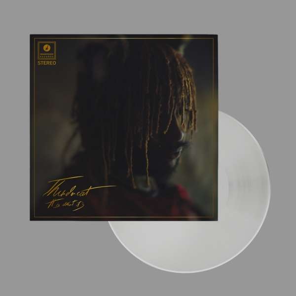 Vinyl record with a cover featuring a silhouette of a person with braided hair and text.