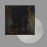 Vinyl record with a cover featuring a silhouette of a person with braided hair and text.