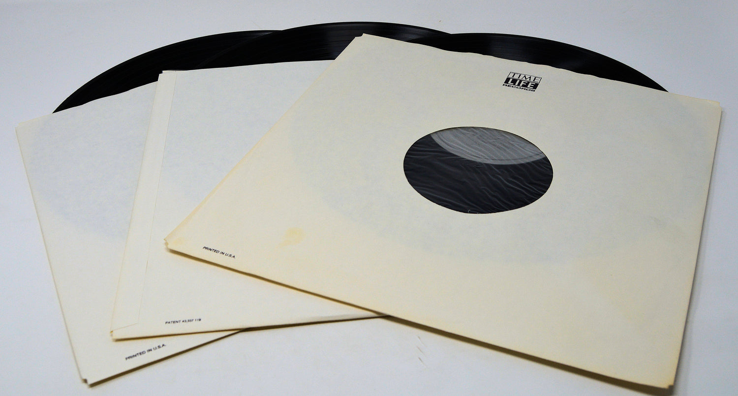 Stack of Time Life Records vinyl LPs in protective sleeves, slightly fanned out