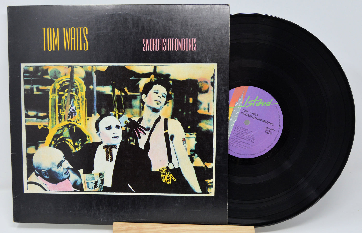 Vinyl record 'Tom Waits Swordfishtrombones'  with cover featuring artistic design and text