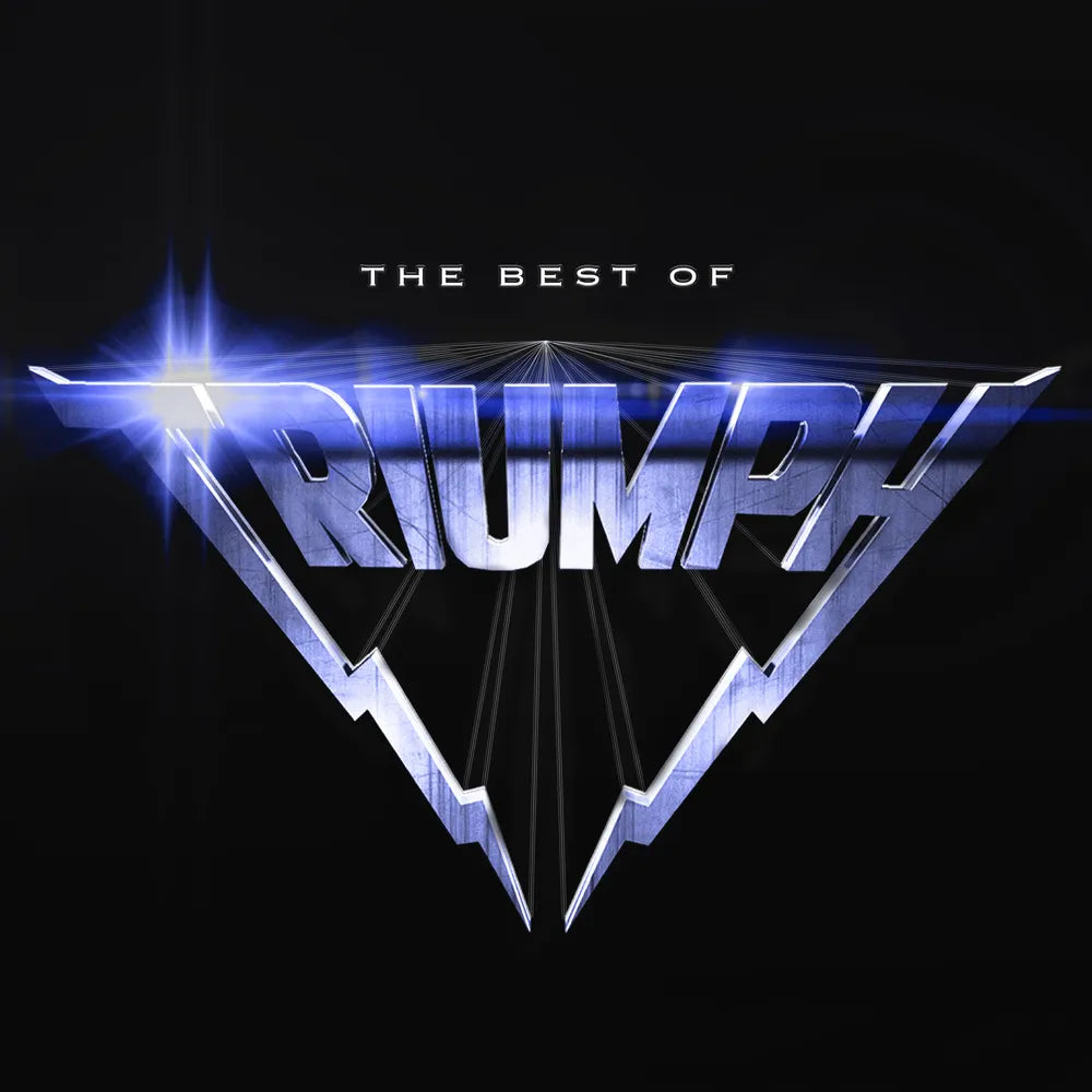 Album cover for 'The Best of Triumph' with metallic text and light effects on a dark background.