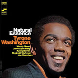 Album cover of 'Natural Essence' by Tyrone Washington with a close-up of the artist's face.