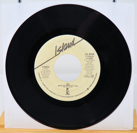 Vinyl record with Island Records label on a white background
