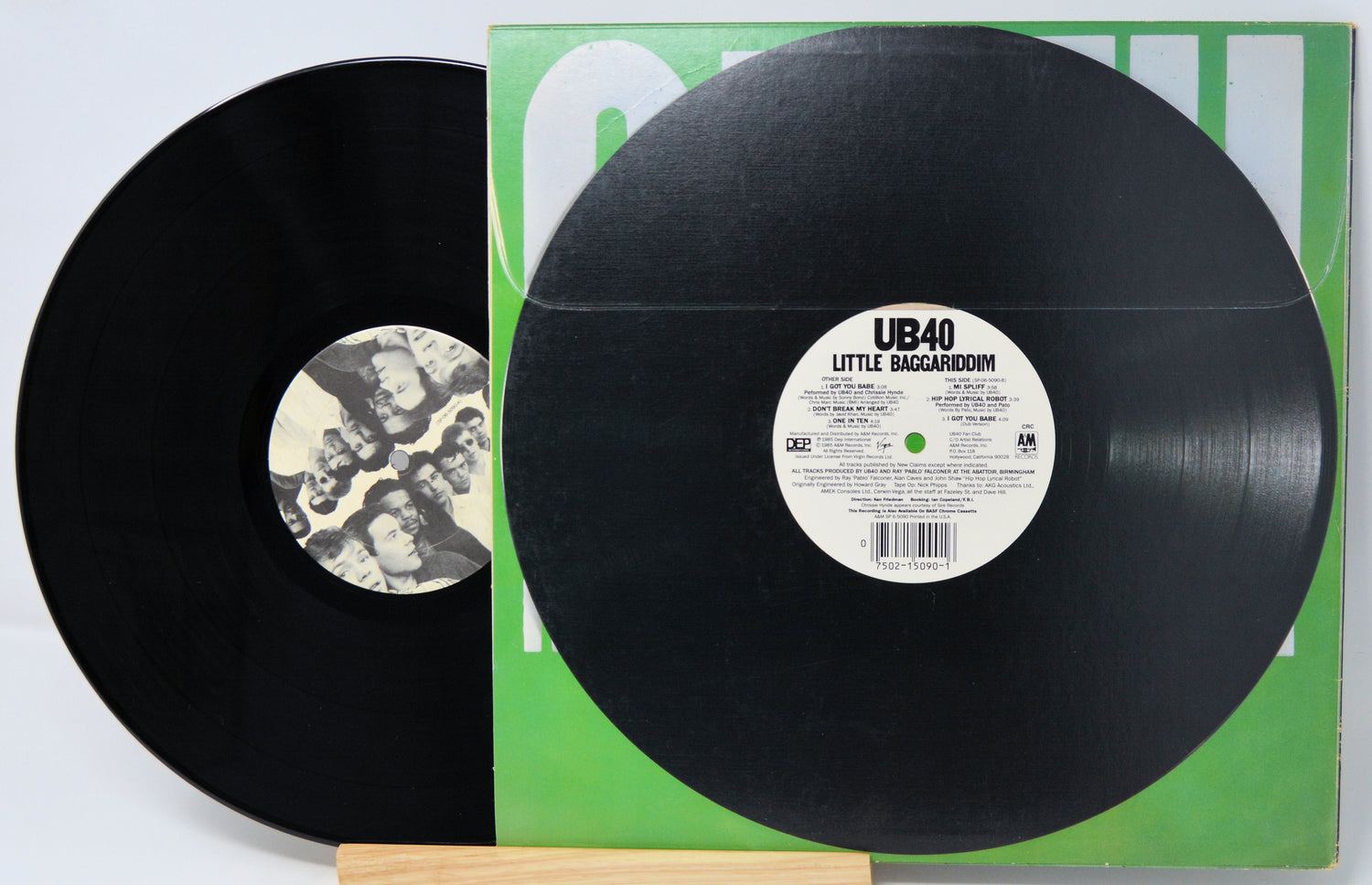 Vinyl record with U240 label and green album cover