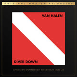 Van Halen Diver Down album cover with red and white diagonal design, Original Master Recording edition