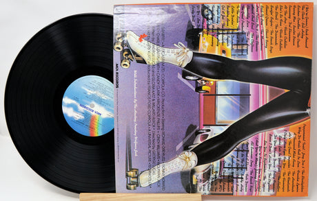 Vinyl record with a colorful cover featuring a person on roller skates.